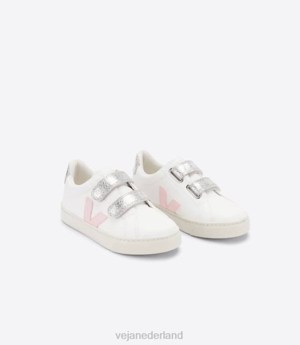 esplar chroomvrij leer wit petale zilver Veja 28X8323 kinderen schoenen