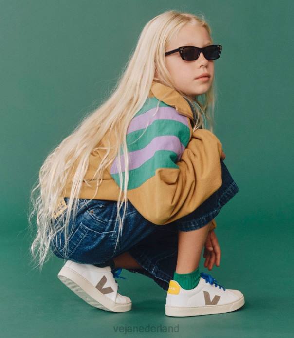 esplar veters chroomvrij leer wit moonrock tonic Veja 28X8331 kinderen schoenen