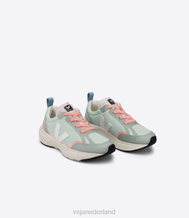 kanarie elastische veters alveomesh matcha wit Veja 28X8390 kinderen schoenen