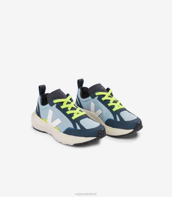 kanarie elastische veters alveomesh staal wit Veja 28X8376 kinderen schoenen