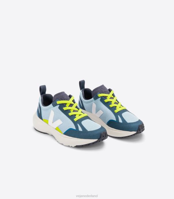 kanarie elastische veters alveomesh staal wit Veja 28X8383 kinderen schoenen