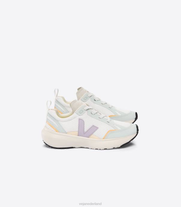 kanarie elastische veters alveomesh witte parme Veja 28X8386 kinderen schoenen