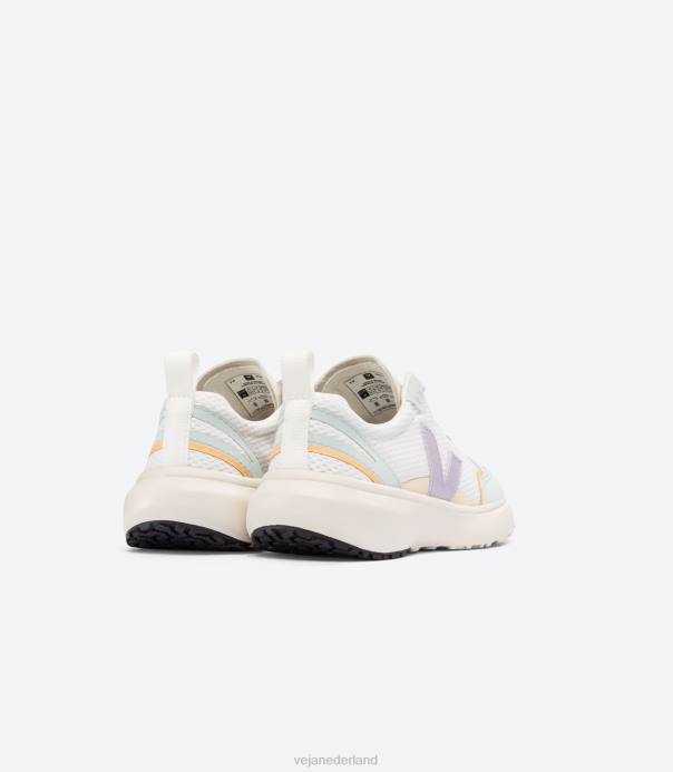 kanarie elastische veters alveomesh witte parme Veja 28X8386 kinderen schoenen