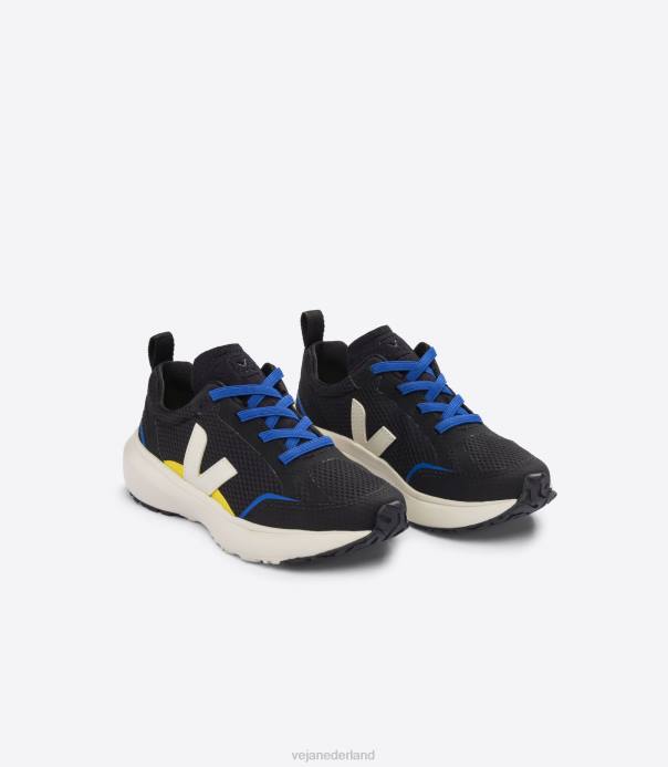 kanarie elastische veters alveomesh zwarte pierre Veja 28X8380 kinderen schoenen