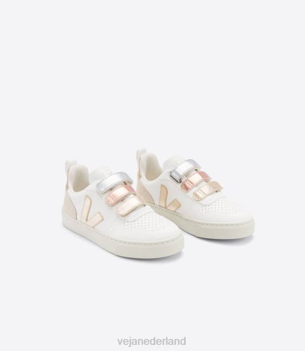 v-10 chroomvrij leer multico wit glanzend Veja 28X8355 kinderen schoenen