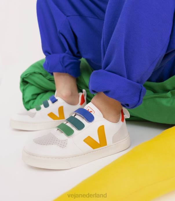 v-10 chroomvrij leer multico wit ouro Veja 28X8354 kinderen schoenen