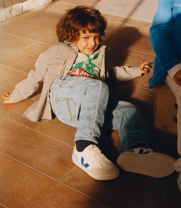 v-12 chroomvrij leer wit multico Veja 28X8309 kinderen schoenen